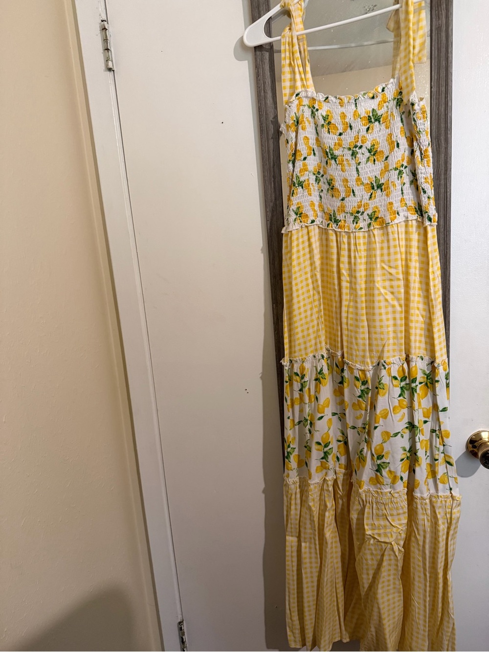 BeBop White Dress with Lemons and Green Accents